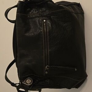 🆕the SAK Black Leather Large Satchel/Crossbody Bag- No Crossbody Strap